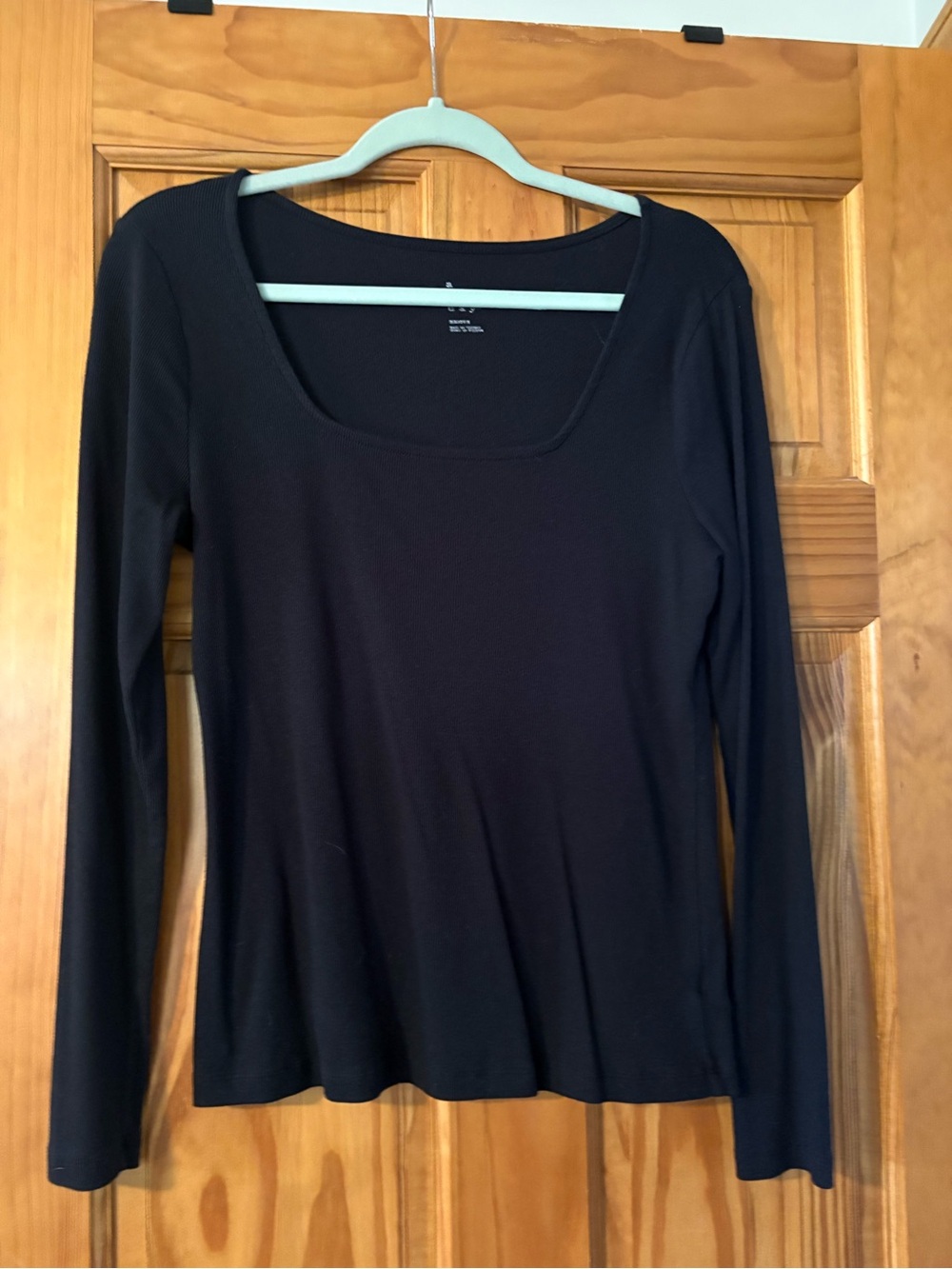 a new day Black Long-Sleeve Square Neck Tee
